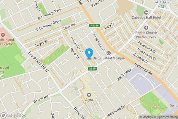 Map location for 16 Ullswater Street, Liverpool, L5 6QX