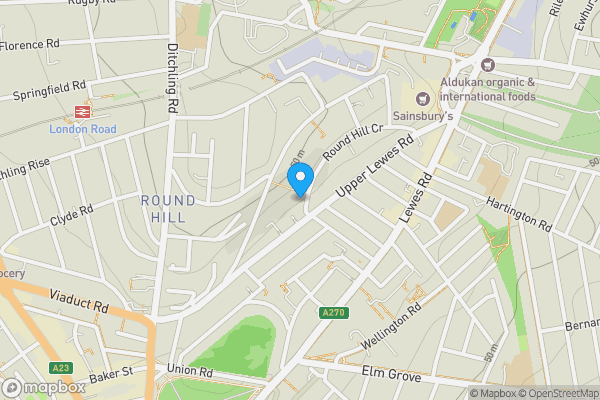 Map location for 9 Roundhill Crescent, Brighton, East Sussex, Brighton, BN2 3FQ