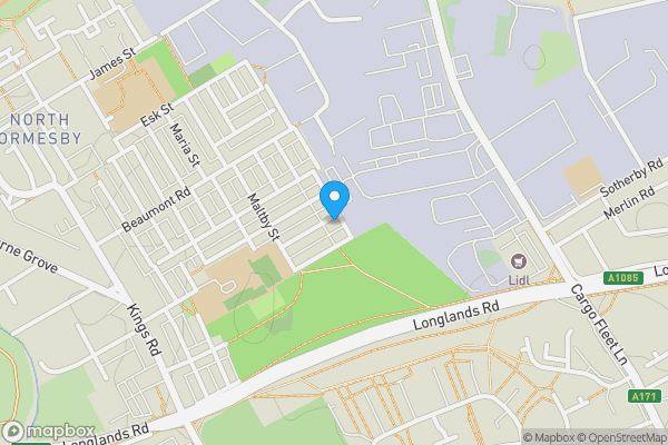 Map location for 43 Kindersley Street, Middlesbrough, Cleveland, TS3 6PW