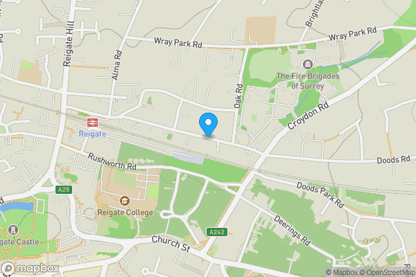 Map location for Holmesdale Road, Reigate, Surrey, RH2 0BX