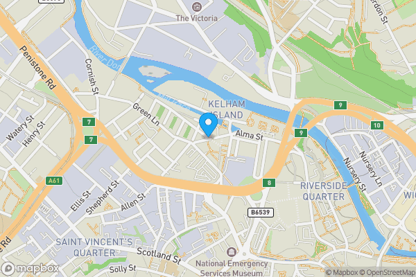 Map location for Alma Street, Sheffield, South Yorkshire, S3 8SA