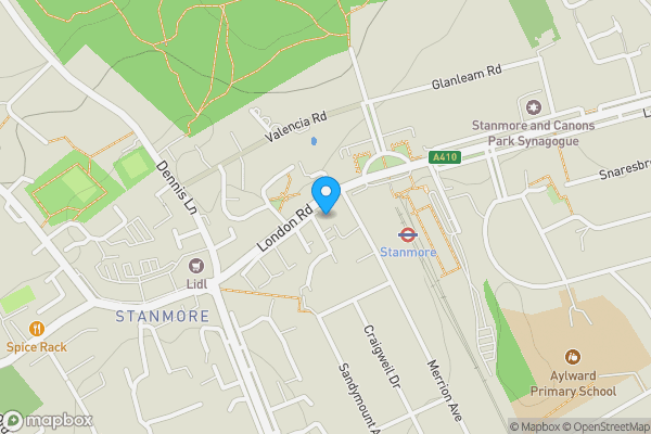 Map location for Flat 3 Belmont Lodge, London Road, Stanmore, Middlesex HA7 4NG
