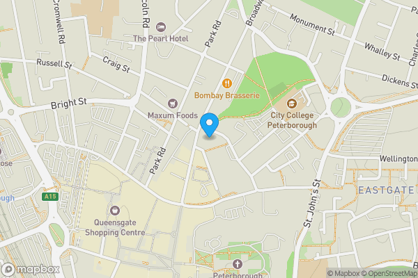 Map location for Apartments at, Bayard Apartments, Broadway, Peterborough, Cambridgeshire, PE1 1RT
