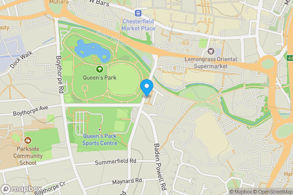Map location for 96 Park Road, Chesterfield S40 2JX