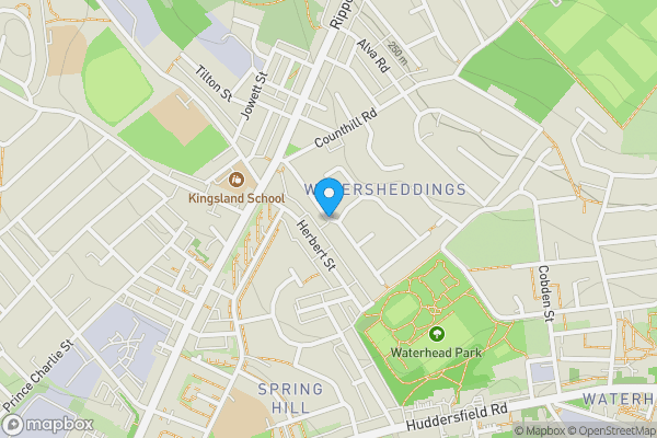 Map location for Land running along Watersheddings Street, Oldham, Greater Manchester OL4 2RF
