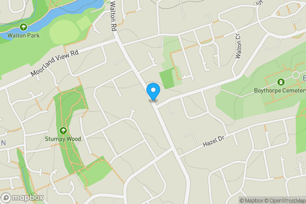 Map location for Land on the East Side of Walton Road, Chesterfield, Derbyshire, S40 2DB