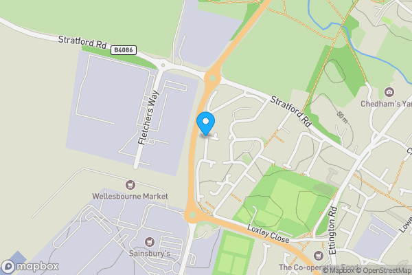 Map location for Baker Drive, Warwick, Warwickshire, CV35 9RQ