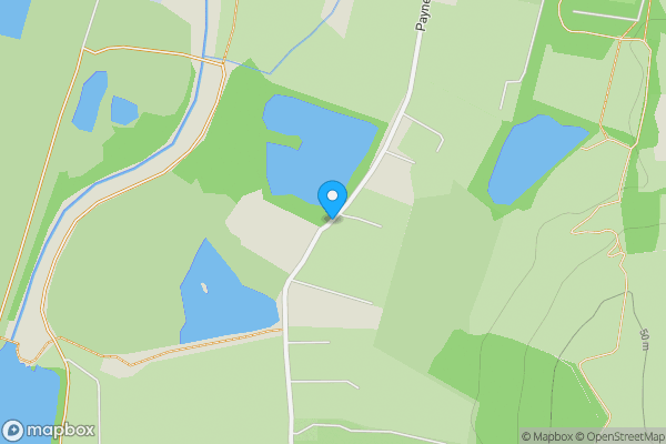 Map location for Paynes Lane, Nazeing, Waltham Abbey, UK