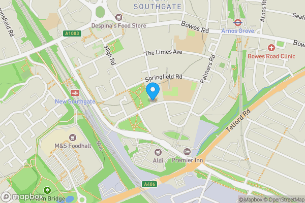 Map location for Flat 13 Cedar Court, Upper Park Road, New Southgate, London, N11 1RU