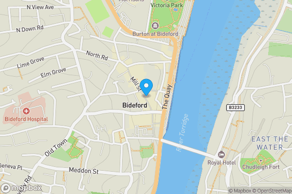 Map location for 59 Mill Street, Bideford, EX39 2JT