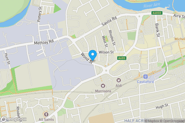 Map location for 38 WOOD STREET , CASTLEFORD , WF10 1LJ