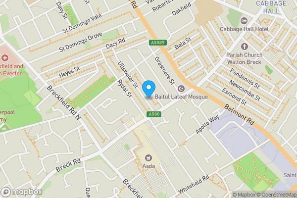 Map location for 16 Ullswater Street, Liverpool, L5 6QX