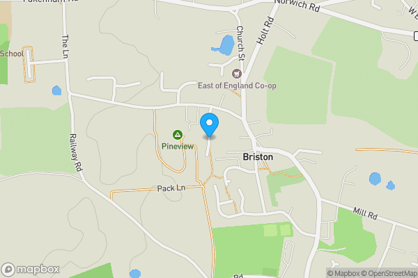 Map location for 13 Gloucester Place, Briston, Melton Constable, Norfolk, NR24 2LD