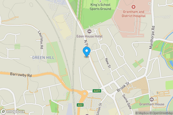 Map location for Flat 2 Kesteven Court, Grantham, Lincolnshire, NG31 8FP
