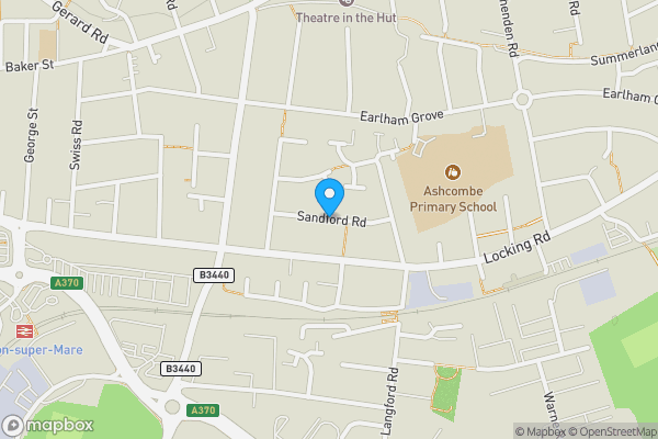 Map location for Sandford Road, Weston-Super-Mare, BS23 3EY