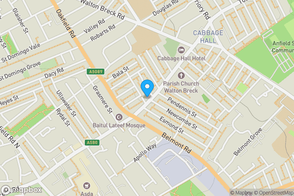Map location for 98 Breck Road, Anfield, Liverpool, Merseyside, L4 2RD L4 2RD