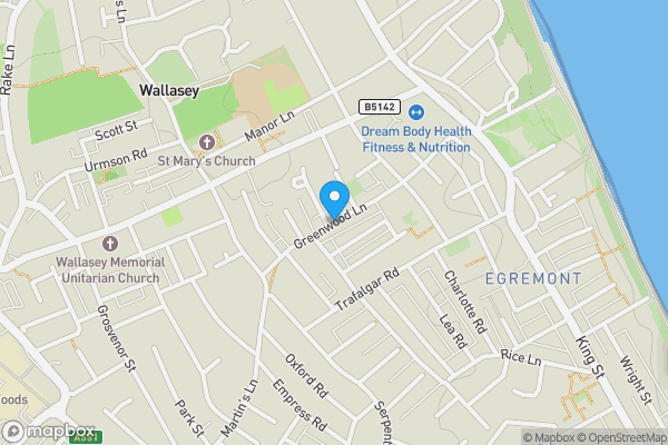 Map location for Greenwood Lane, WALLASEY, Merseyside, CH44 1DN