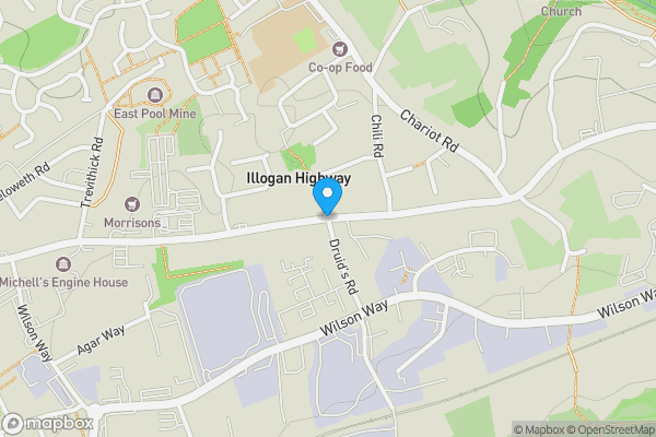 Map location for Glendalough, Barncoose Terrace, Illogan Highway, Redruth, Cornwall ,  TR15 3EZ