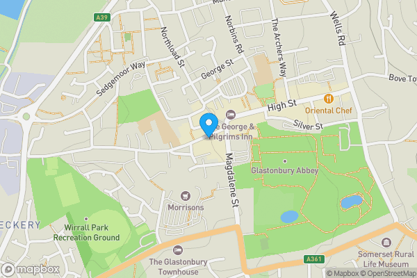 Map location for 17-19 Benedict Street, Glastonbury, BA6