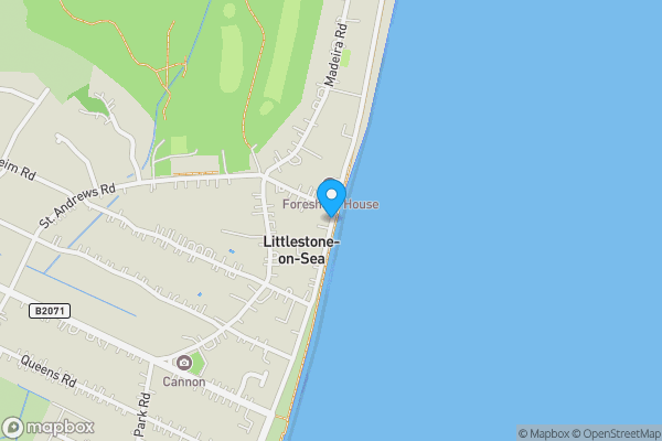 Map location for Sandbanks, Coast Road, Littlestone, New Romney, Kent, TN28 8RA