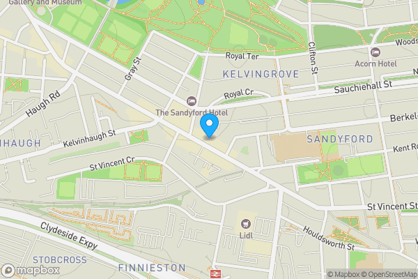 Map location for Flat 1/2, 1076 Argyle Street, Glasgow G3 8LY