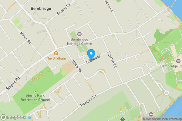 Map location for Crossway, Bembridge, Isle of Wight, PO35 5RE