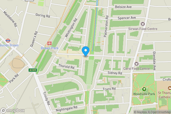 Map location for 71 & 73 Myddleton Road, Bounds Green, London, N22 8LZ