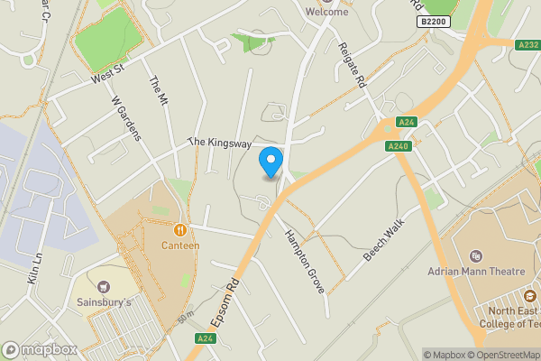 Map location for The Elders, Epsom Road, Ewell, Surrey KT17 1JT
