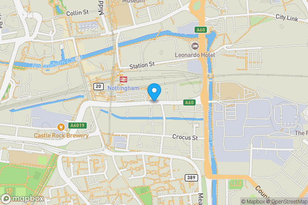 Map location for Queens Road, Nottingham, Nottinghamshire, NG2 3BE