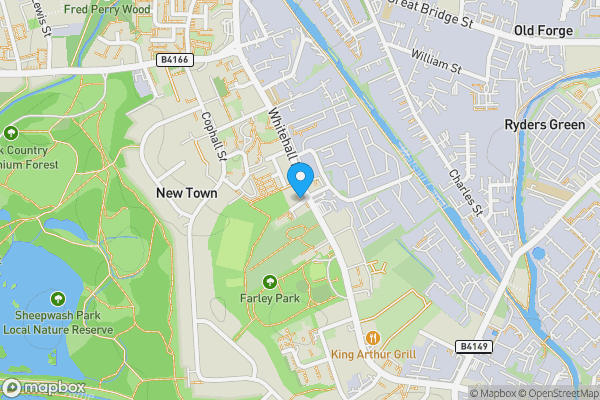 Map location for 102, Whitehall Road,, Tipton,, DY4 7JR