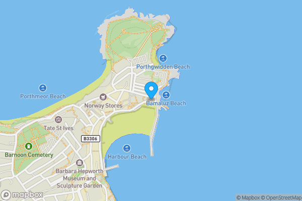 Map location for Flat 6 Sunnyside, Back Road East, St. Ives, Cornwall, TR26 1PE