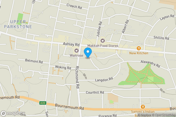 Map location for 18b, Edward Road, Poole, BH14 9ES