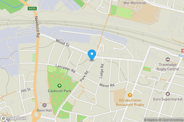 Map location for 39, Park Road, Rugby, Warwickshire CV21 2QU