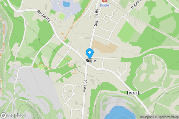 Map location for 70 Fore Street, Bugle, St. Austell, Cornwall, PL26 8PF