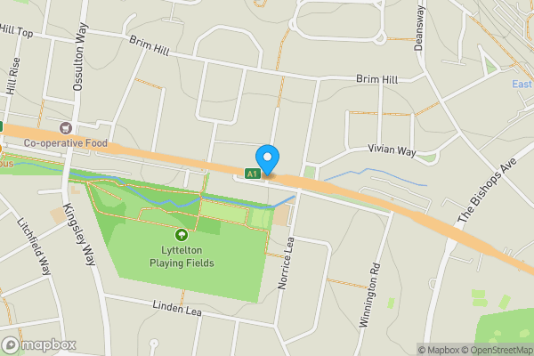 Map location for 16 lock-up Garages at Lyttelton Road,Hampstead Garden Suburb, London N2 0RA