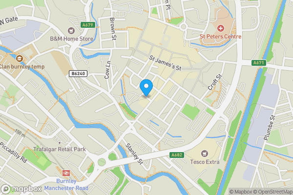 Map location for 7 & 9 Yorke Street, Burnley, Lancashire BB11 1HD