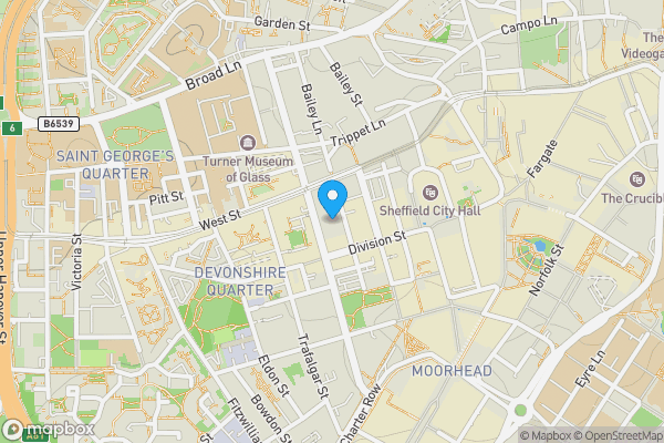 Map location for Smithfield Apartments, Sheffield, South Yorkshire, S1 4EY