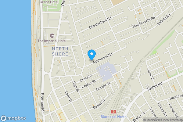 Map location for Ground Floor Flat, Ground Floor Flat 4 Ashburton Road, Blackpool, Lancashire, FY1 2PE