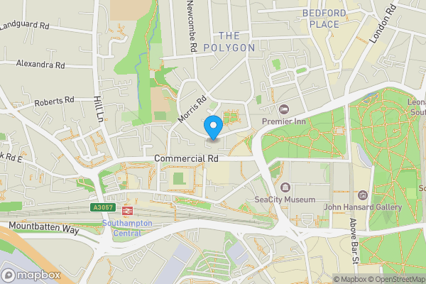 Map location for Flat 1, 34, The Polygon, SOUTHAMPTON, Hampshire, SO15 2BN