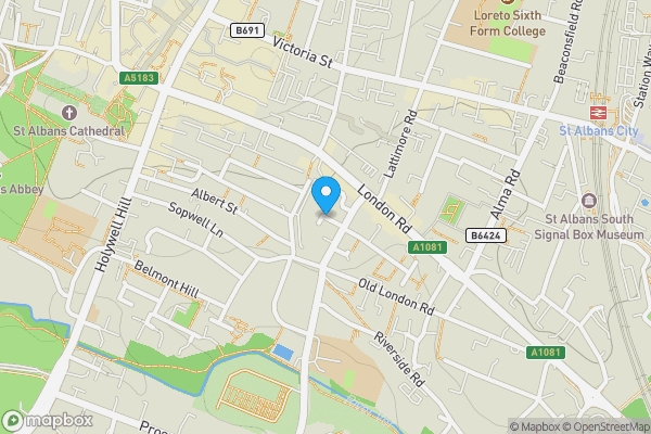 Map location for Garages at Vernon Close, St Albans, Hertfordshire, AL1 1PB