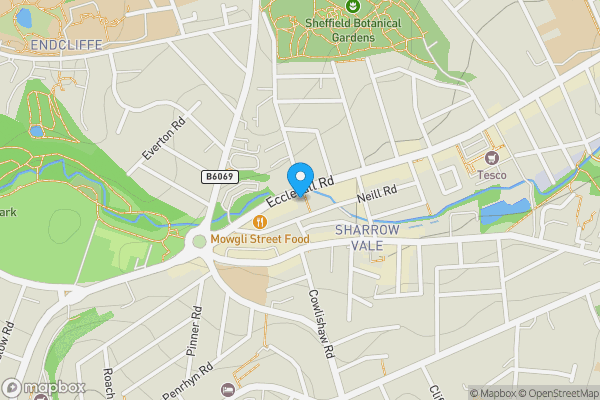 Map location for 605 Ecclesall Road, Sheffield, South Yorkshire S11 8PT