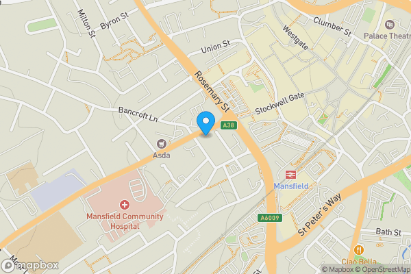 Map location for Apartment 21, St. Crispins Court, Stockwell Gate, Mansfield NG18 5GL