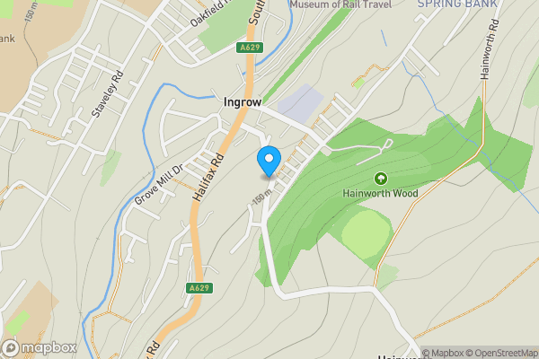 Map location for Land lying to the south east of 12 Haincliffe Road, and 7 Hainworth Lane, Keighley BD21 5BQ