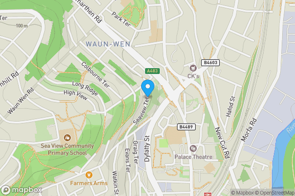 Map location for Seaview Terrace, Swansea, West Glamorgan, SA1 6FE