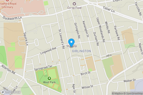 Map location for 104, Washington Street Bradford, BD8 9QW