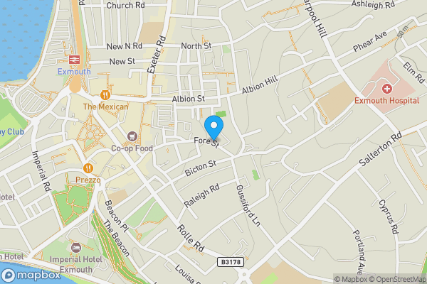 Map location for Fore Street, Exmouth, Devon, EX8 1HY