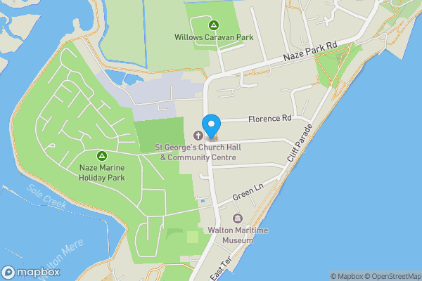 Map location for Baptist Church, 86 Hall Lane, Walton on the Naze, Essex CO14 8HN