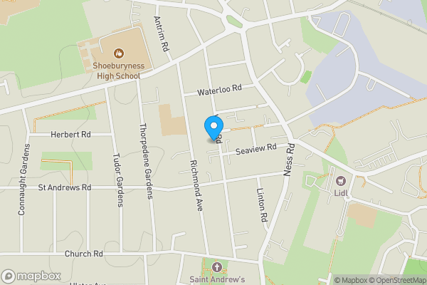 Map location for 103 West Road, Shoeburyness, Shoeburyness, Southend-on-Sea, Essex, SS3 9DT