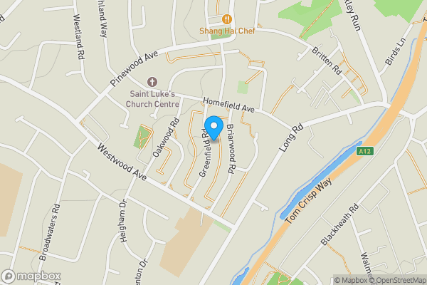 Map location for 20 Greenfield Road, Lowestoft, NR33 9EF