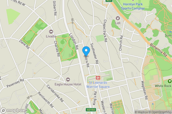 Map location for Alexandra Road, St. Leonards-on-Sea, East Sussex, TN37 6LD